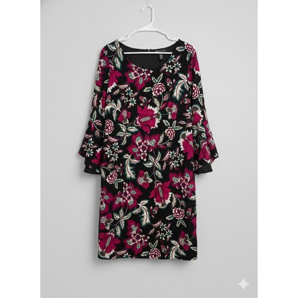 Inc International Concepts Women's Floral Three Quarter Bell Sleeve Size XL